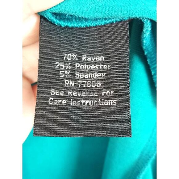 J. PETERMAN Artsy Minimalist Lagenlook Jersey Knit Stretch Dress Green Small - Picture 8 of 8